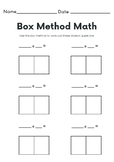 Box Method template  Division 2, 3 and 4, digit numbers by