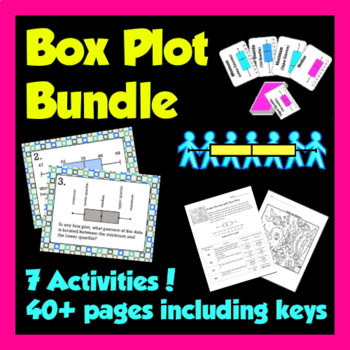 Preview of Box Plot Bundle - 7 activities! 51 pages and keys