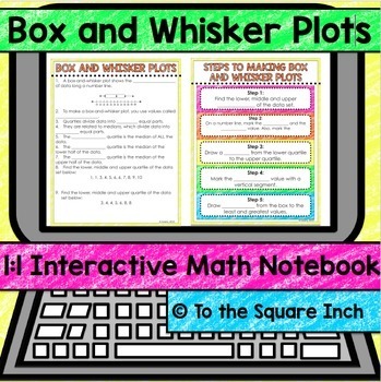 Preview of Box Plot Digital Interactive Math Notebook