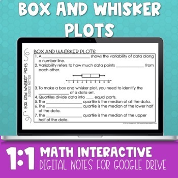 Preview of Box Plot Digital Math Notes