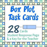 Box Plot Task Cards - 28 Cards, Student Response Sheet, Key