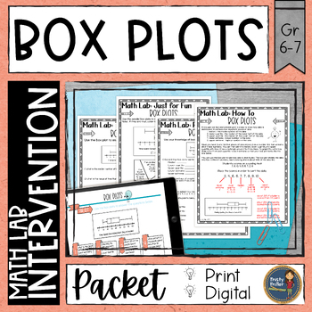 Preview of Box Plots Math Lab - Intervention - Sub Plans - Print Digital Resource
