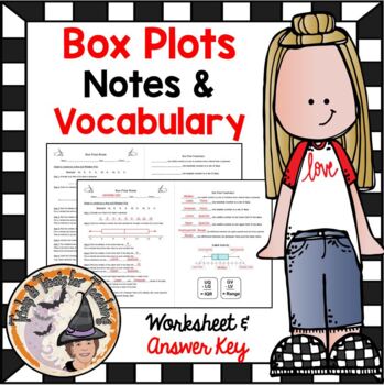 Preview of Box and Whisker Plots Notes and Practice Worksheet with Answer Key