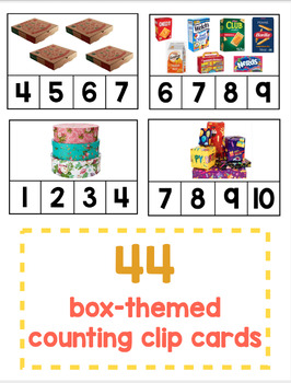 Preview of Box-Themed Counting Clip Cards: Creative Curriculum Boxes Study