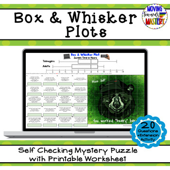 Preview of Box & Whisker Plots Self Checking Mystery Picture