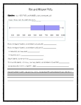 Preview of Box and Whisker Plot Analysis Worksheet