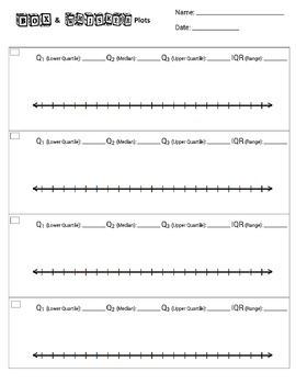 Box and Whisker Plot Graphic Organizer Work Paper Template IEP ...