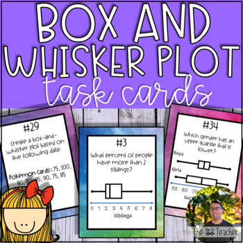 Preview of Box and Whisker Plot Task Cards (40 Task Cards)