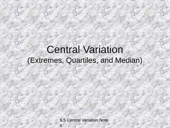 Preview of Box and Whisker Plots PPT Notes