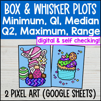 Preview of Box and Whisker Plots Digital Pixel Art | Range Interquartile Median Variability