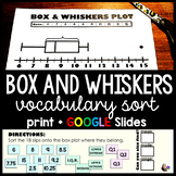 Box and Whisker Plots Vocabulary Sorting Activity - print 