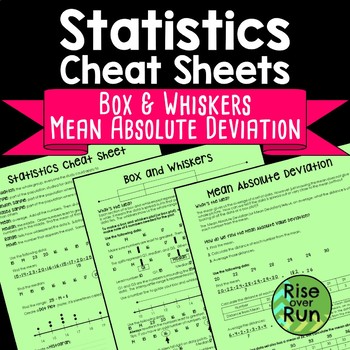 Preview of Box and Whiskers and Mean Absolute Deviation Cheat Sheets