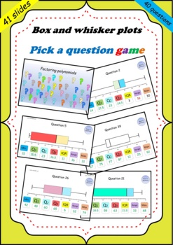 Preview of Box and whisker plot - Pick a question - Powerpoint game