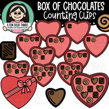 Preview of Box of Chocolates Counting Clips