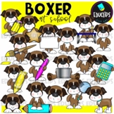 Boxer At School Clip Art Set {Educlips Clipart}