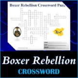 Boxer Rebellion Crossword Puzzle - World History Printable