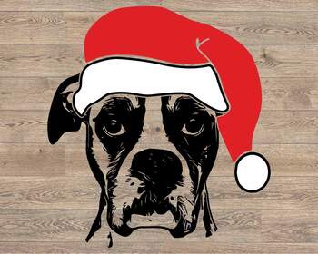 Download Boxer Whit Christmas Hat Silhouette Svg Santa S Elf Santa Squad Bulldog 1586s Yellowimages Mockups