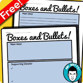 Preview of Boxes and Bullets Organizers: Main Idea and Supporting Details