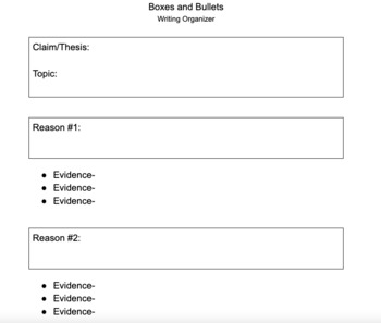 Boxes and Bullets Template by Mrs McFadden Middle School ELA | TPT
