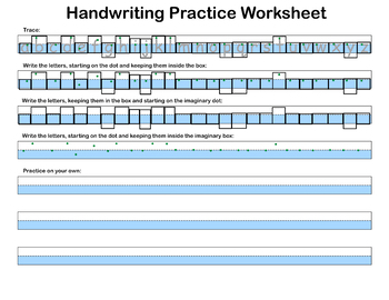 Preview of Boxes and Dots Handwriting Lowercase Letter Formation Worksheet