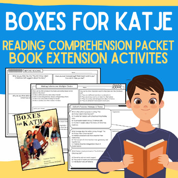 Preview of Boxes for Katje Read Aloud No Prep Reading Comprehension Packet & Worksheets
