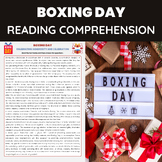 Boxing Day Reading Comprehension Worksheet | Charity Gener