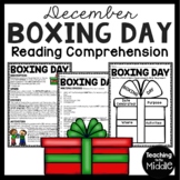 Boxing Day Informational Text Reading Comprehension Worksh