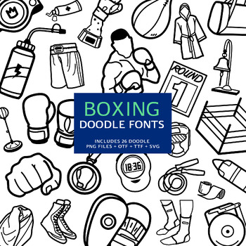 Preview of Boxing Doodle Fonts, Instant File otf, ttf Font Download