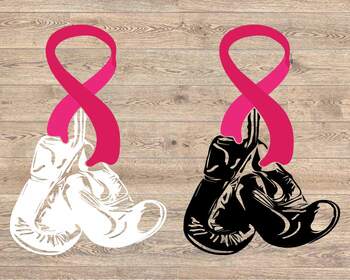 Download Boxing Gloves Hanging On Breast Cancer Awareness Svg Fight For A Cure 1462s