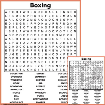 Preview of Boxing Word Search