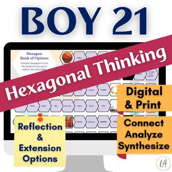 Preview of Boy 21 by Matthew Quick Hexagonal Thinking Activity for Novel Study, Lit Circles