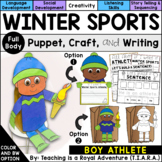 Boy Athlete Craft and Writing | Boy Athlete Paper Bag Pupp