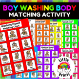Boy Washing Body Matching Chart for Autism Special Education