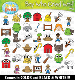 Boy Who Cried Wolf Storybook Doodles Clipart Set {Zip-A-De