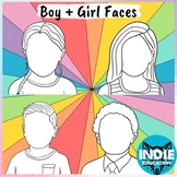 Boy and Girl Faces Clipart Blank Face Silhouettes