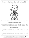 Boy and Pumpkins - Name Tracing & Coloring Editable Sheet 