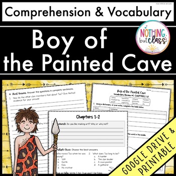 Preview of Boy of the Painted Cave | Comprehension Questions and Vocabulary by chapter