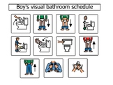Boy's visual bathroom schedule