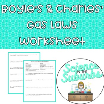 Preview of Boyle's & Charles' Gas Laws Worksheet