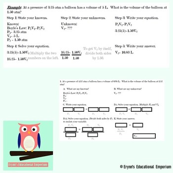 Boyle's Law Worksheet by Elf Owl Education | Teachers Pay Teachers