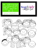 Boys & Girls Collection [A Simple Sketch Digital Clip Art]