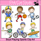Boys Playing Summer Sports Clip Art – Personal or Commercial Use