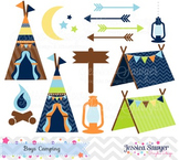 Boys Camping Clipart
