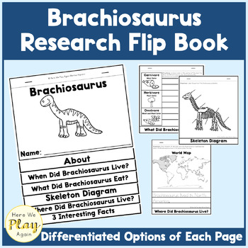 Preview of Brachiosaurus Report | Dinosaur Research Project | Non-Fiction Flip Book