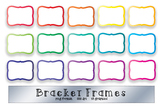 Bracket Frame Clip Art - Bright Rainbow Color Borders - 16