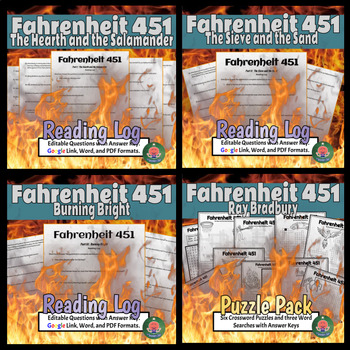 Preview of Fahrenheit 451 Complete Novel BUNDLE! Guided questions, puzzles, more!
