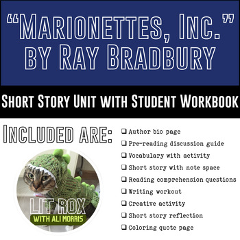 Preview of Bradbury's Marionettes, Inc. Short Story Student Workbook Complete Mini Unit