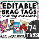 Editable Brag Tags School Days 2nd Edition - Rewards Syste