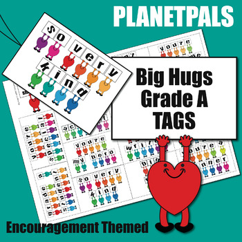 Preview of Brag Tags Grade A Rewards Encouragement Awards Cards Big Hugs Positive Messages