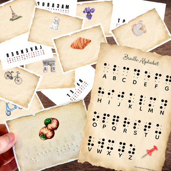 Preview of Braille Alphabet Punch Cards & Poster | Hand's on Activity & Fine Motor Work